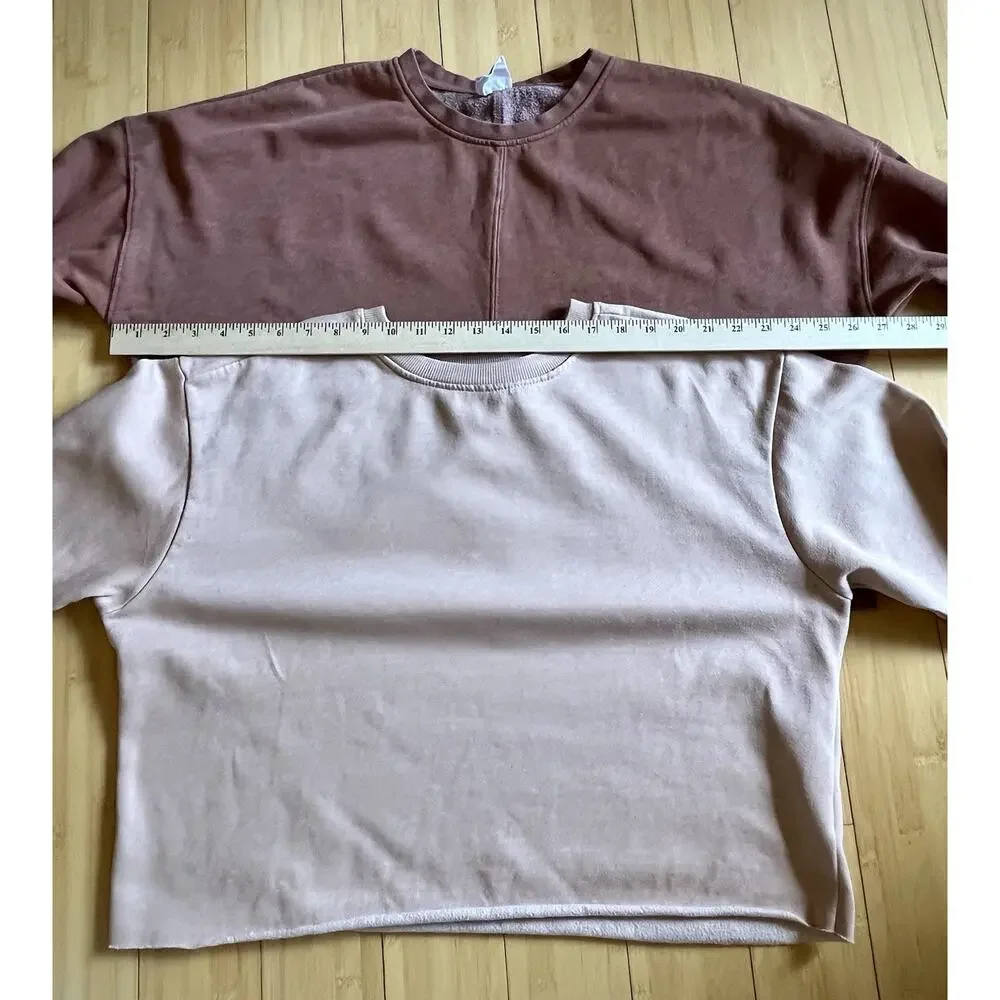 Lot Of 2 Cropped Long Sleeve Sweatshirts Lrg J.O.&Co, XL Sage Collection, Comfy - Picture 7 of 8
